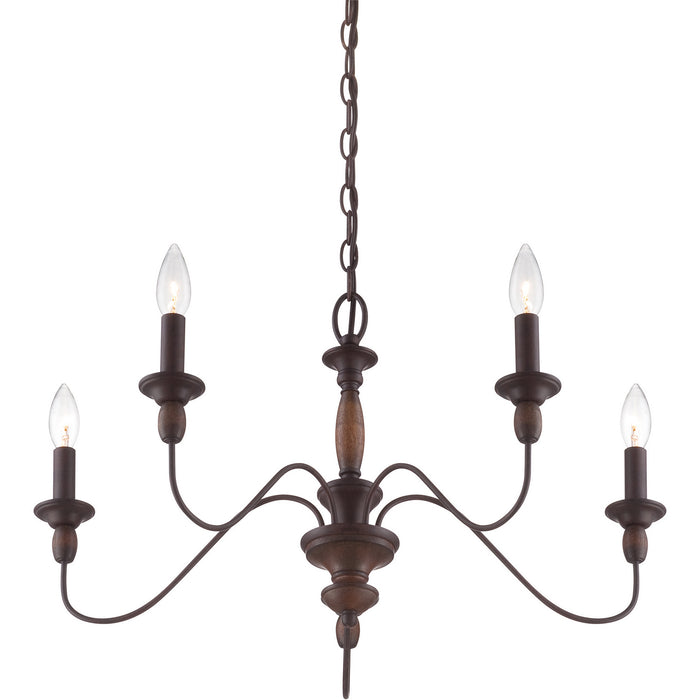 Quoizel HK5005TC Five Light Chandelier, Tuscan Brown