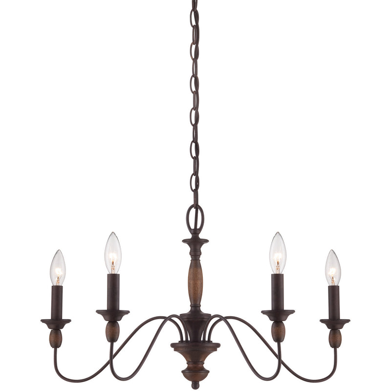 Quoizel HK5005TC Five Light Chandelier, Tuscan Brown