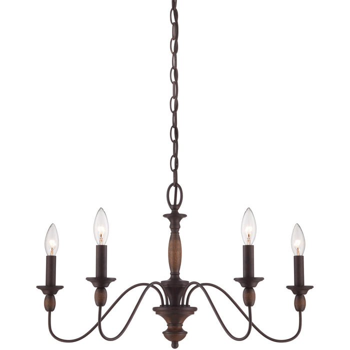 Quoizel HK5005TC Five Light Chandelier, Tuscan Brown