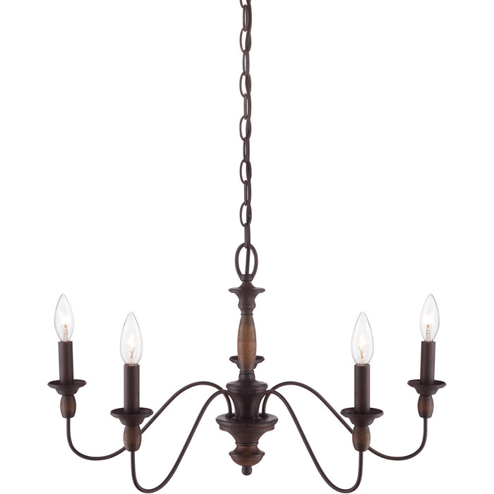 Quoizel HK5005TC Five Light Chandelier, Tuscan Brown