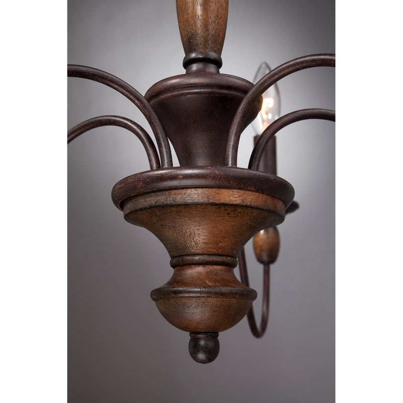 Quoizel HK5005TC Five Light Chandelier, Tuscan Brown