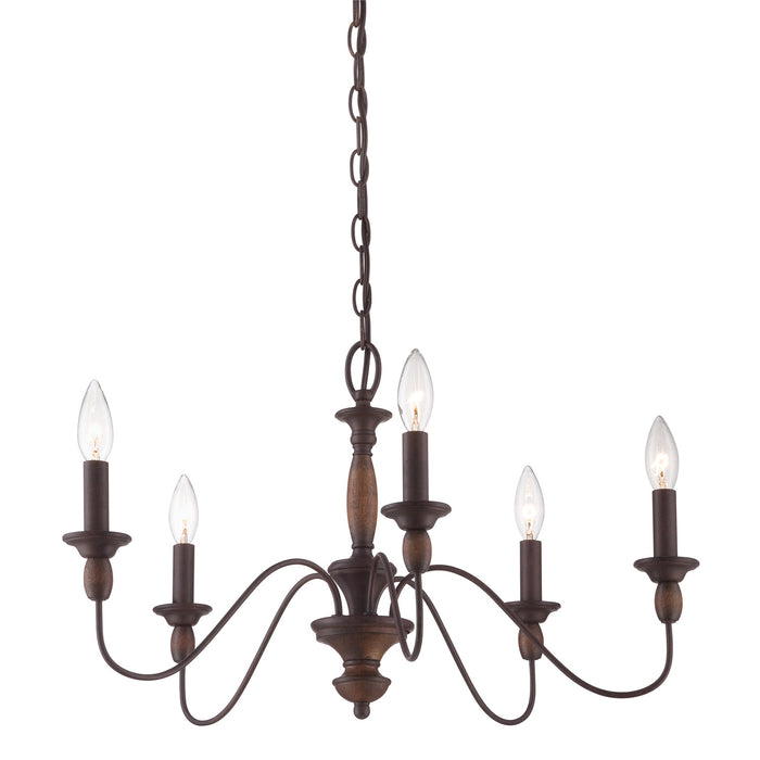 Quoizel HK5005TC Five Light Chandelier, Tuscan Brown