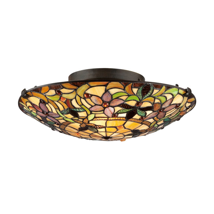 Quoizel TF1396SVB Two Light Flush Mount, Vintage Bronze