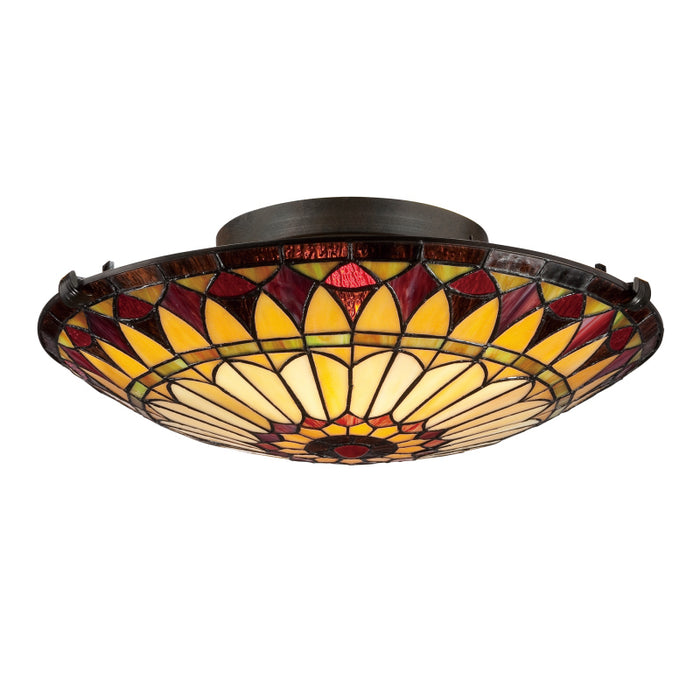 Quoizel TF1400SVB Two Light Flush Mount, Vintage Bronze