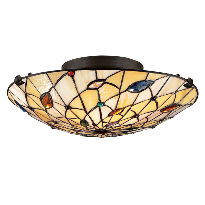 Quoizel TF1409SVB Two Light Flush Mount, Vintage Bronze