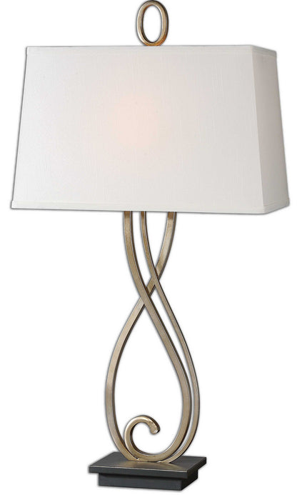 Uttermost 26341 One Light Table Lamp, Antiqued Silver-champagne w/Dark Bronze