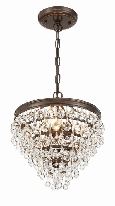 Crystorama 130-VZ Three Light Mini Chandelier, Vibrant Bronze