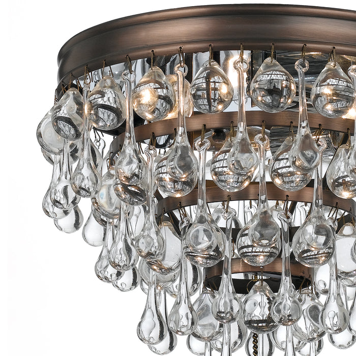 Crystorama 135-VZ Three Light Flush Mount, Vibrant Bronze