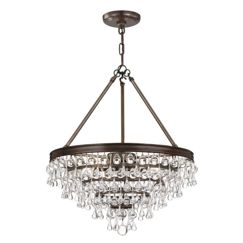 Crystorama 136-VZ Six Light Chandelier, Vibrant Bronze