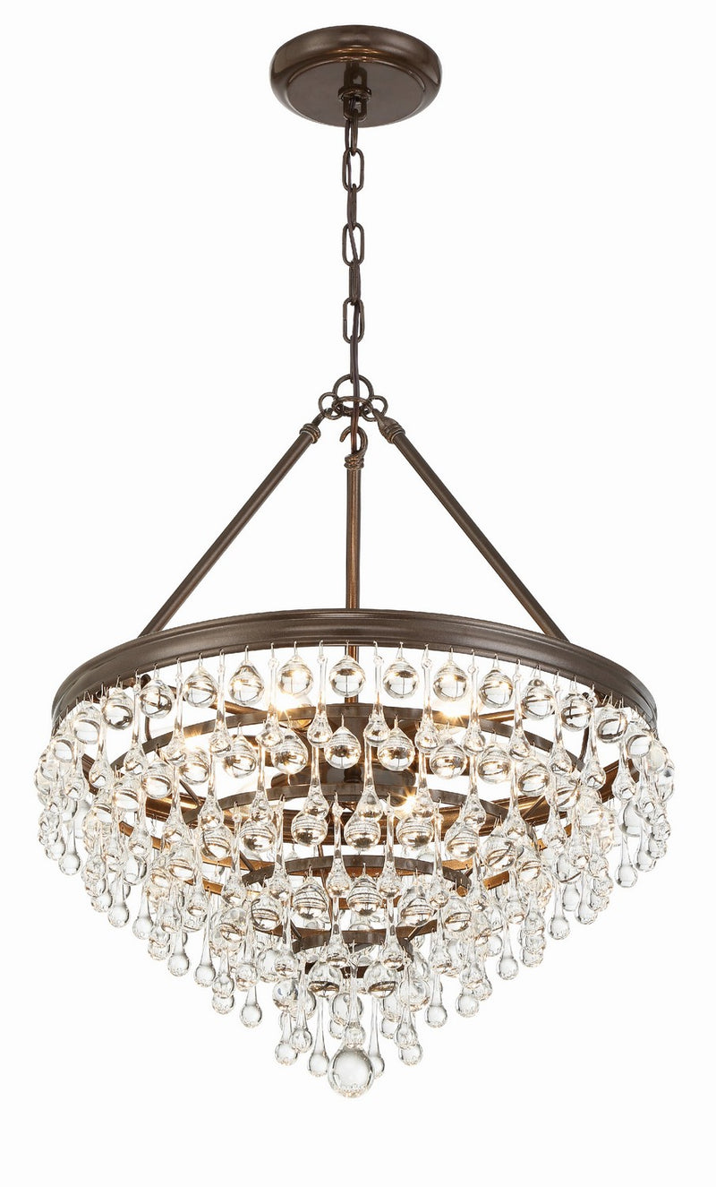 Crystorama 136-VZ Six Light Chandelier, Vibrant Bronze