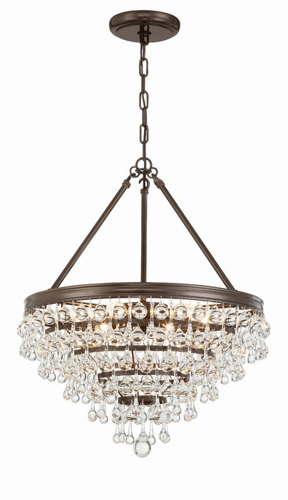 Crystorama 136-VZ Six Light Chandelier, Vibrant Bronze