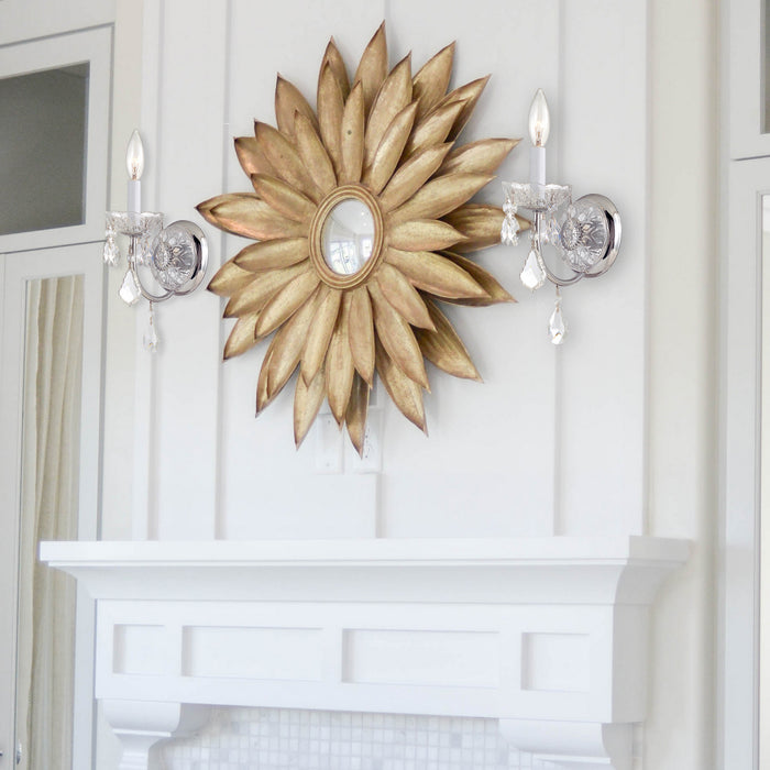Crystorama 3221-CH-CL-MWP One Light Wall Sconce, Polished Chrome