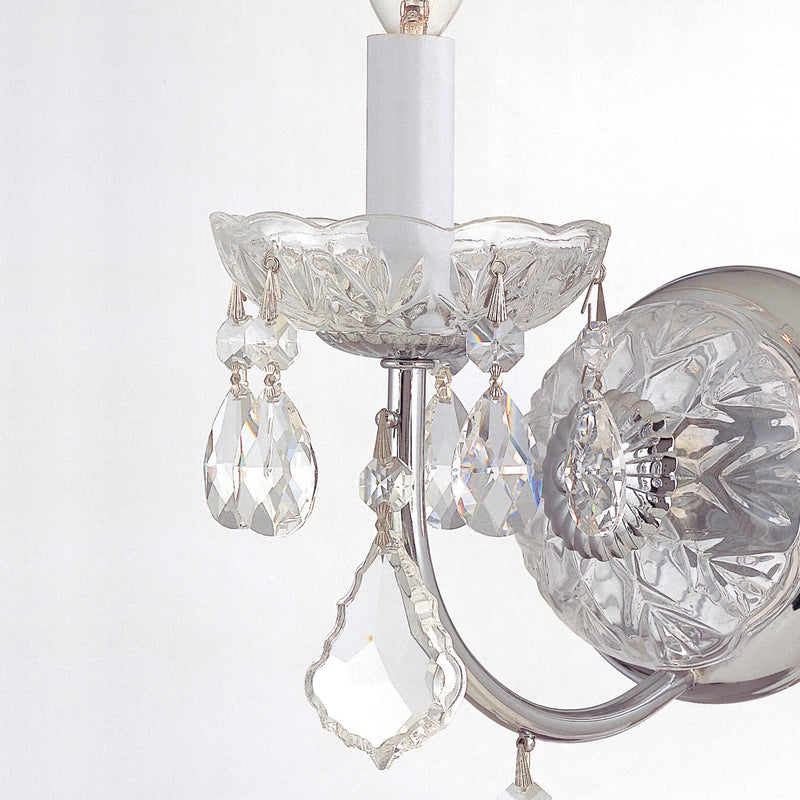 Crystorama 3221-CH-CL-SAQ One Light Wall Sconce, Polished Chrome