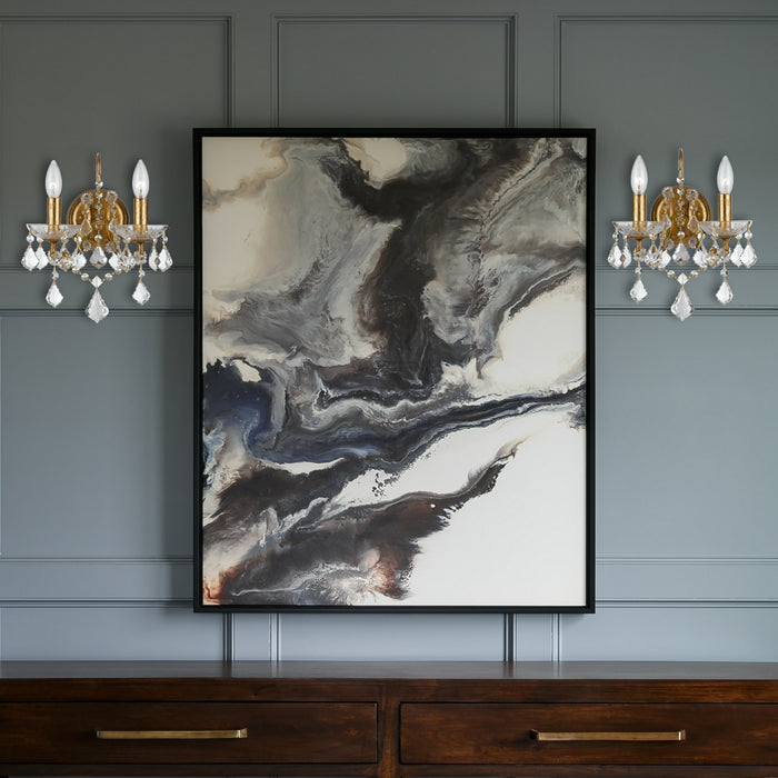 Crystorama 4452-GA-CL-MWP Two Light Wall Sconce, Antique Gold