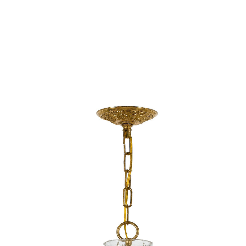 Crystorama 4454-GA-CL-MWP Four Light Mini Chandelier, Antique Gold