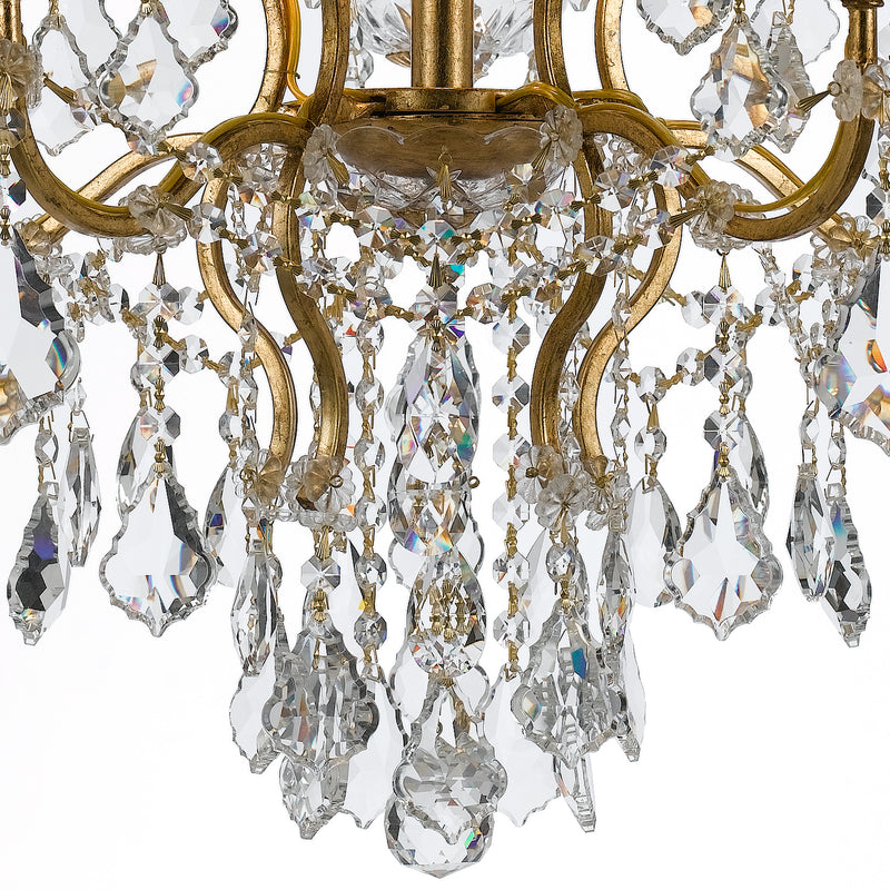 Crystorama 4455-GA-CL-MWP Six Light Chandelier, Antique Gold