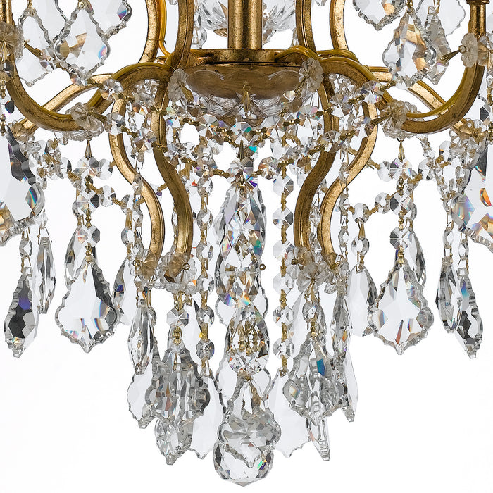 Crystorama 4455-GA-CL-S Six Light Chandelier, Antique Gold