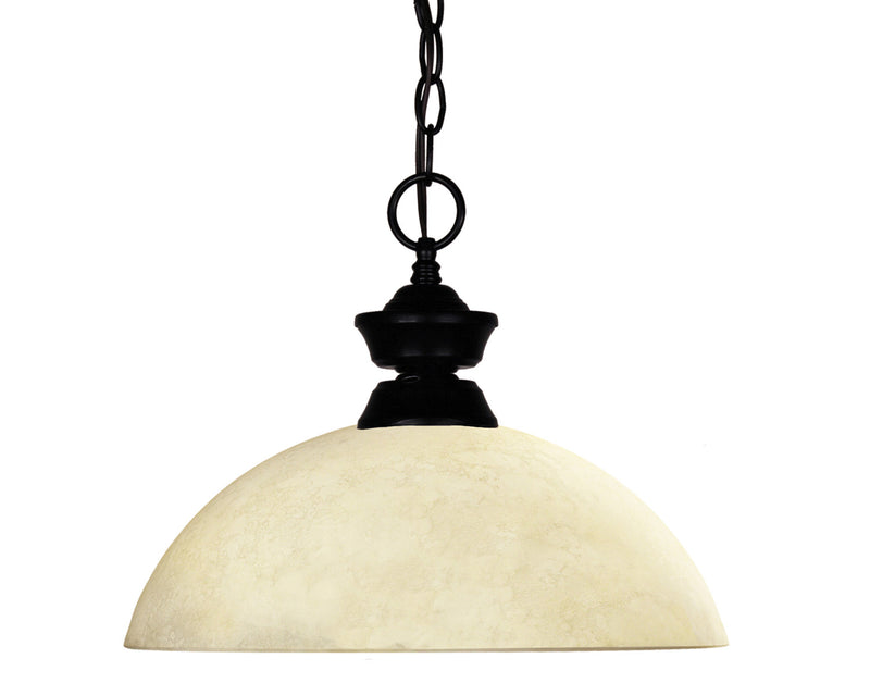 Z-Lite 100701MB-DGM14 One Light Pendant, Matte Black