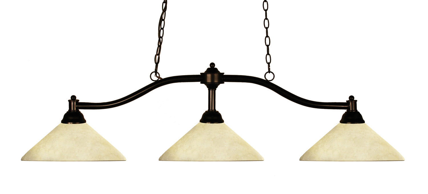 Z-Lite 147BRZ-AGM14 Three Light Billiard, Bronze