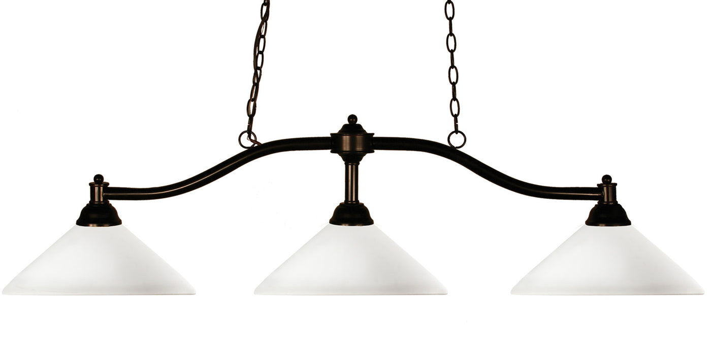 Z-Lite 147BRZ-AMO14 Three Light Billiard, Bronze