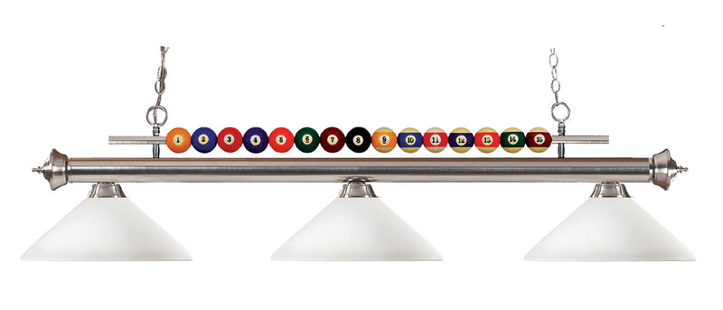 Z-Lite 170BN-AMO14 Three Light Billiard, Brushed Nickel