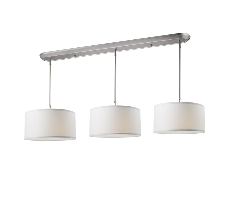 Z-Lite 171-16-3W Nine Light Linear Chandelier, Brushed Nickel