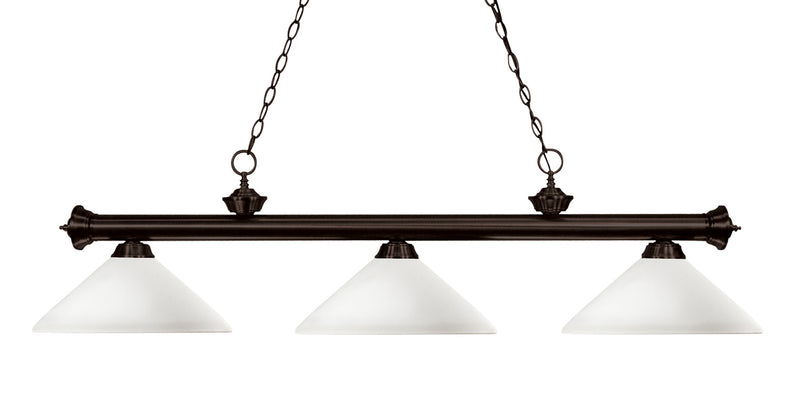 Z-Lite 200-3BRZ-AMO14 Three Light Billiard, Bronze