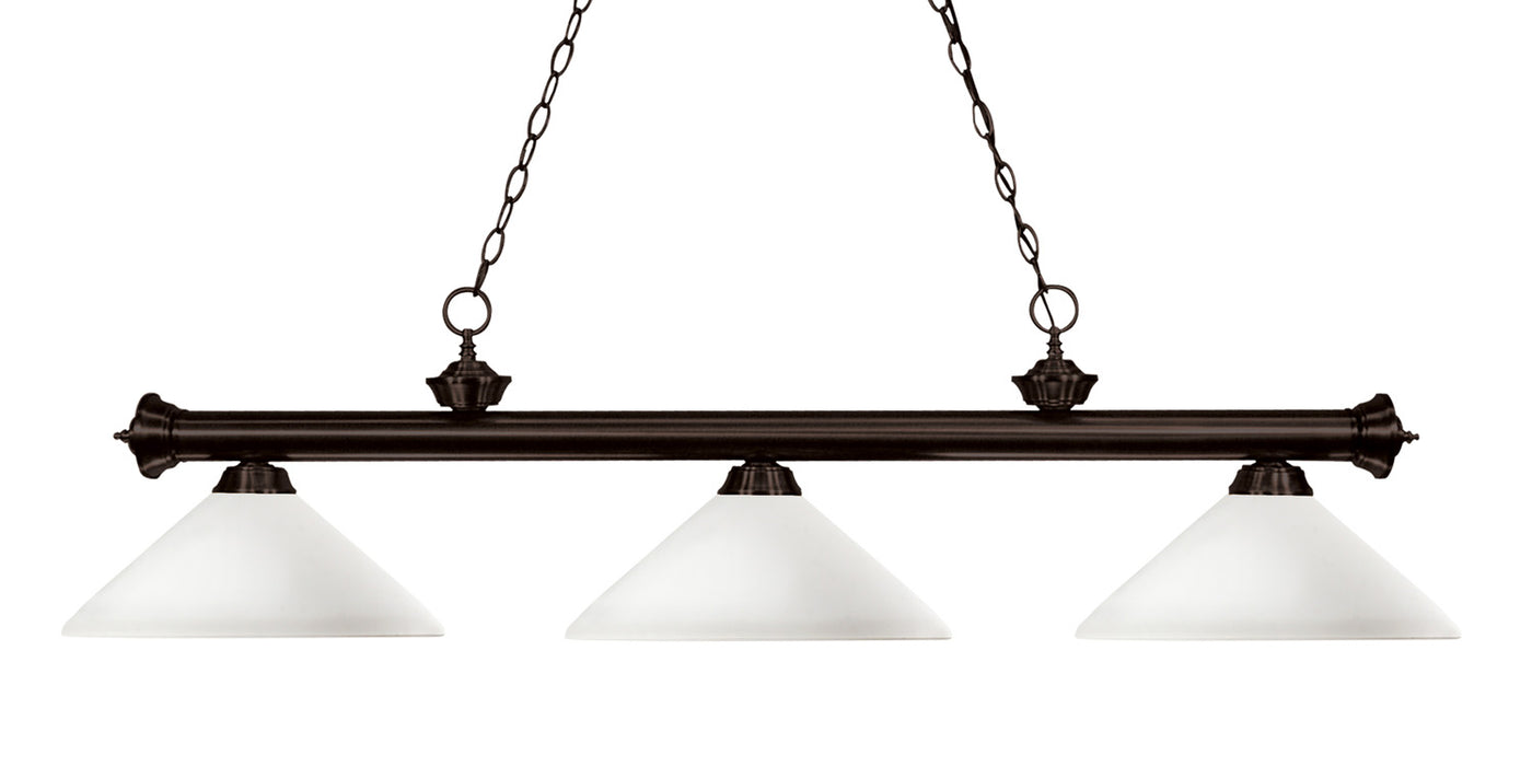 Z-Lite 200-3BRZ-AMO14 Three Light Billiard, Bronze