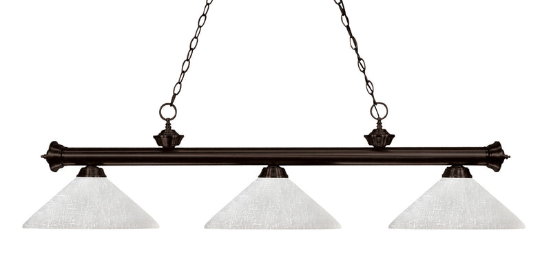 Z-Lite 200-3BRZ-AWL14 Three Light Billiard, Bronze