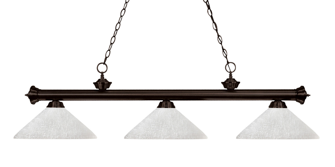 Z-Lite 200-3BRZ-AWL14 Three Light Billiard, Bronze