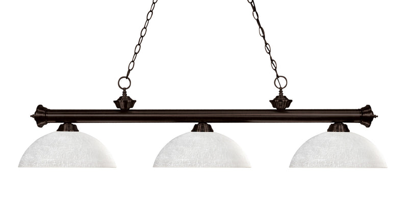 Z-Lite 200-3BRZ-DWL14 Three Light Billiard, Bronze