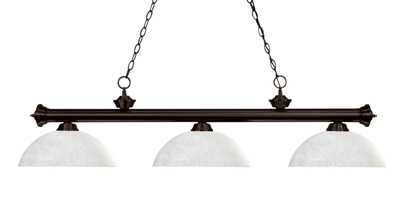 Z-Lite 200-3BRZ-DWL14 Three Light Billiard, Bronze