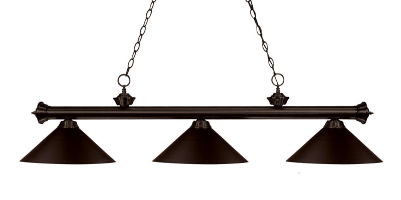 Z-Lite 200-3BRZ-MBRZ Three Light Billiard, Bronze