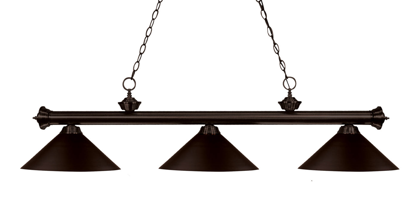 Z-Lite 200-3BRZ-MBRZ Three Light Billiard, Bronze