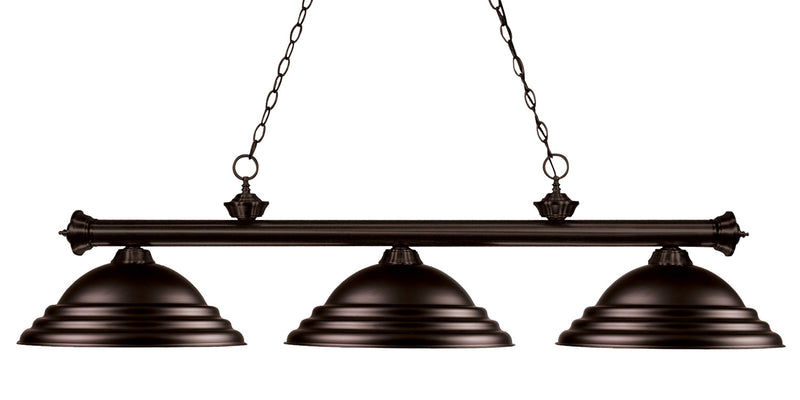 Z-Lite 200-3BRZ-SBRZ Three Light Billiard, Bronze