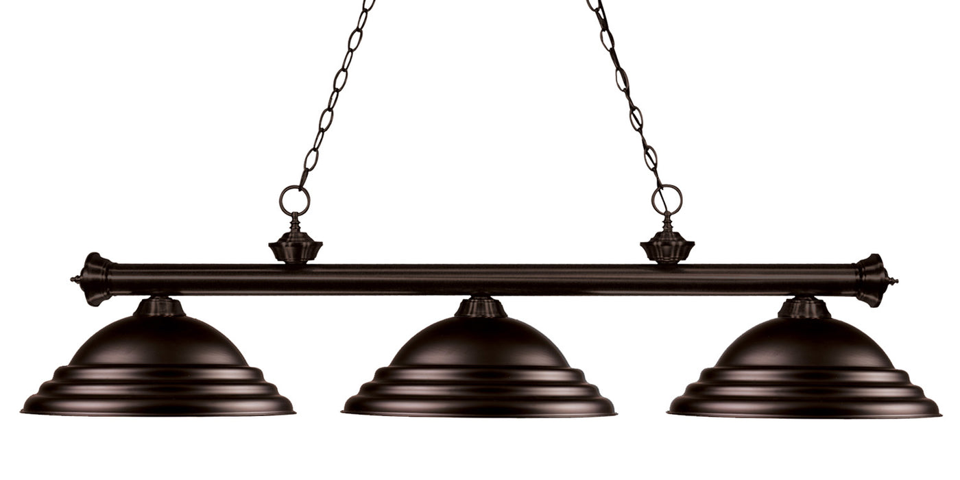 Z-Lite 200-3BRZ-SBRZ Three Light Billiard, Bronze