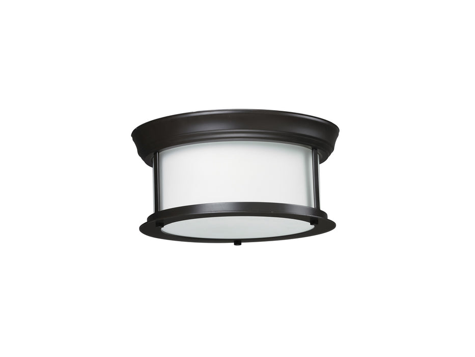 Z-Lite 2004F10-BRZ Two Light Flush Mount, Bronze