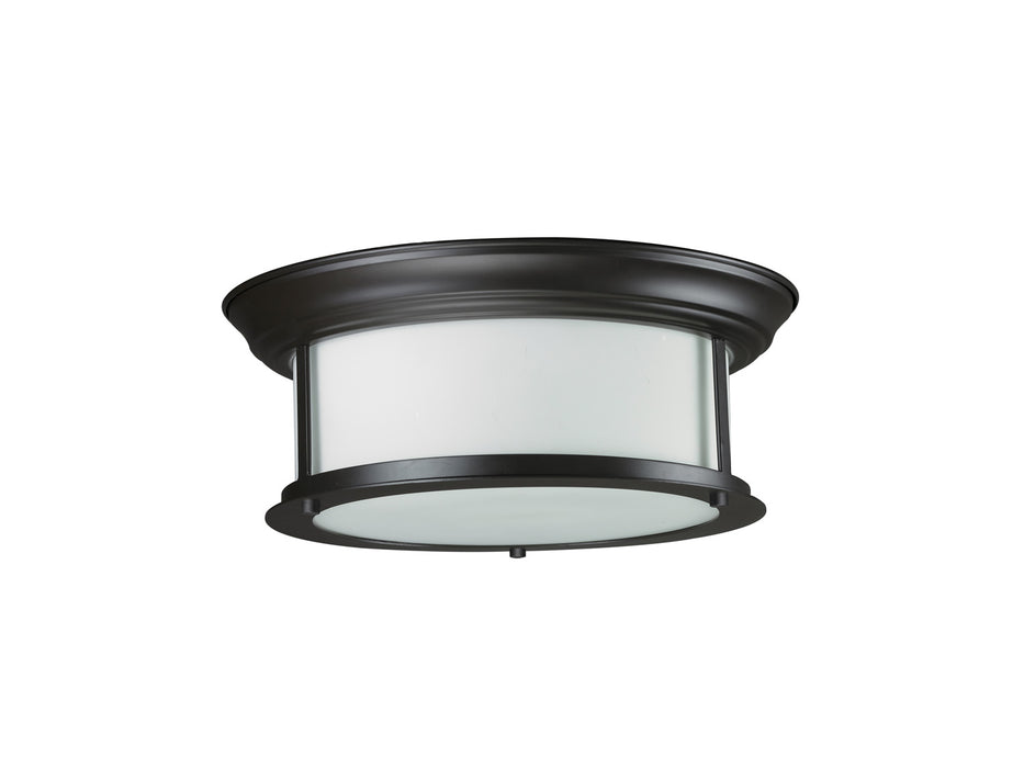 Z-Lite 2004F13-BRZ Two Light Flush Mount, Bronze