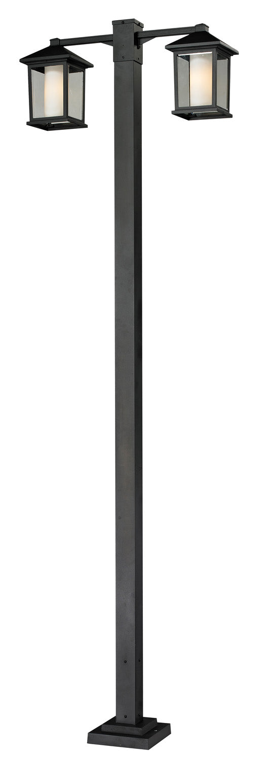 Z-Lite 523-2-536P-BK Two Light Outdoor Post Mounted Fixture, Black