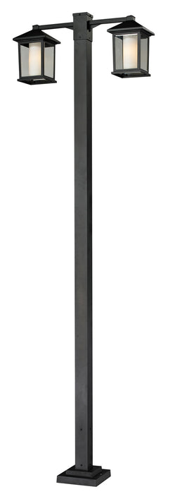 Z-Lite 523-2-536P-BK Two Light Outdoor Post Mounted Fixture, Black