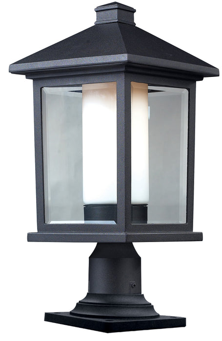 Z-Lite 523PHB-533PM-BK One Light Outdoor Pier Mounted Fixture, Black