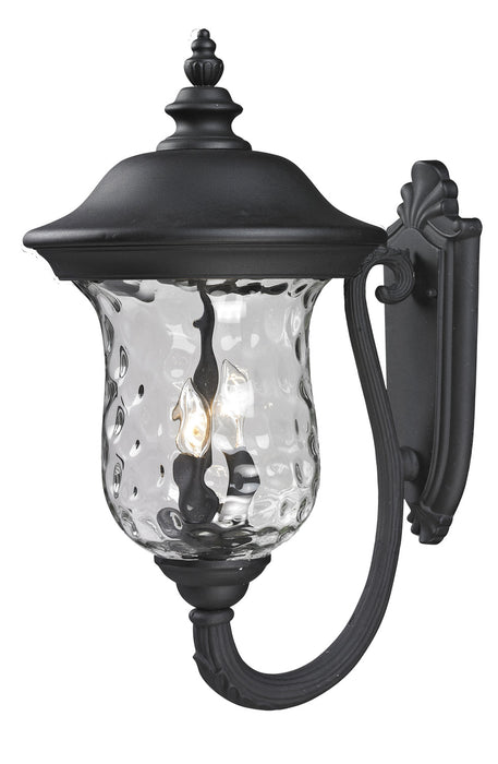 Z-Lite 533B-BK Three Light Outdoor Wall Light, Black