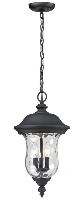 Z-Lite 533CHB-BK Three Light Outdoor Chain Mount Ceiling Fixture, Black