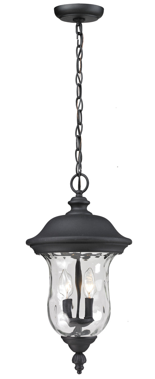Z-Lite 533CHM-BK Two Light Outdoor Chain Mount Ceiling Fixture, Black