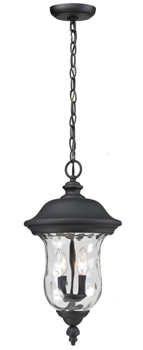Z-Lite 533CHM-BK Two Light Outdoor Chain Mount Ceiling Fixture, Black