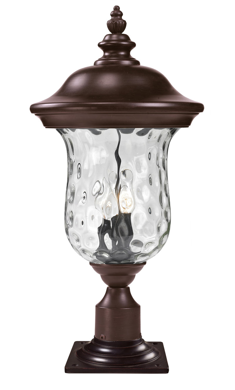 Z-Lite 533PHB-533PM-RBRZ Three Light Outdoor Pier Mounted Fixture, Bronze