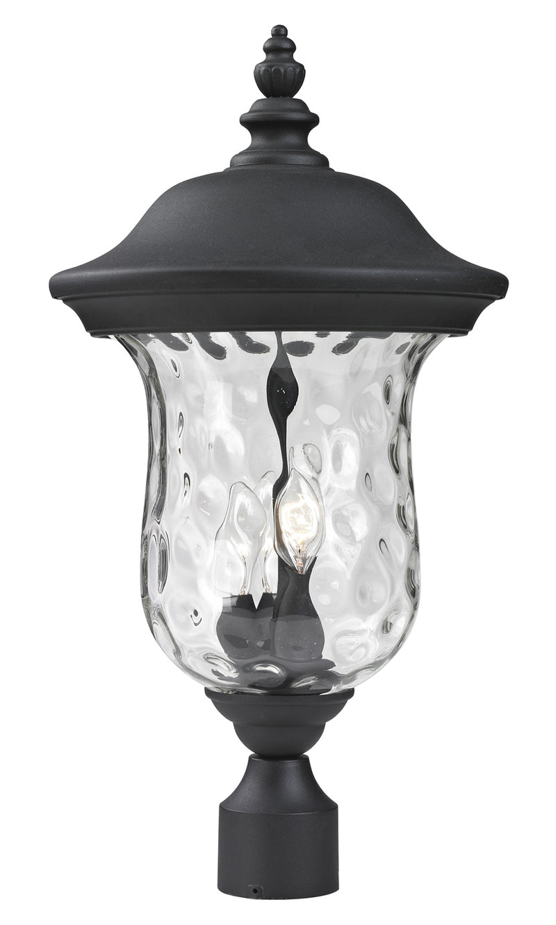 Z-Lite 533PHB-BK Three Light Outdoor Post Mount Fixture, Black
