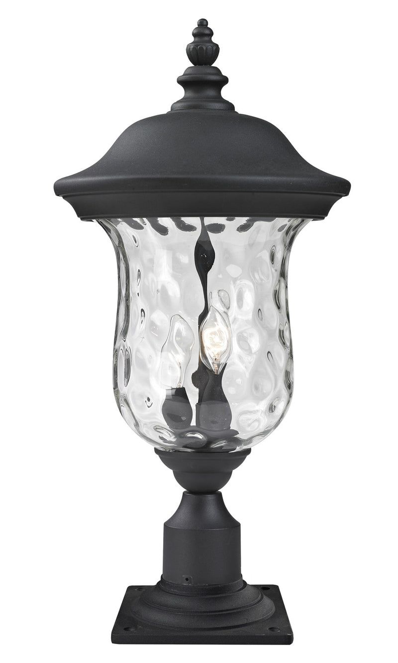 Z-Lite 533PHM-533PM-BK Two Light Outdoor Pier Mounted Fixture, Black