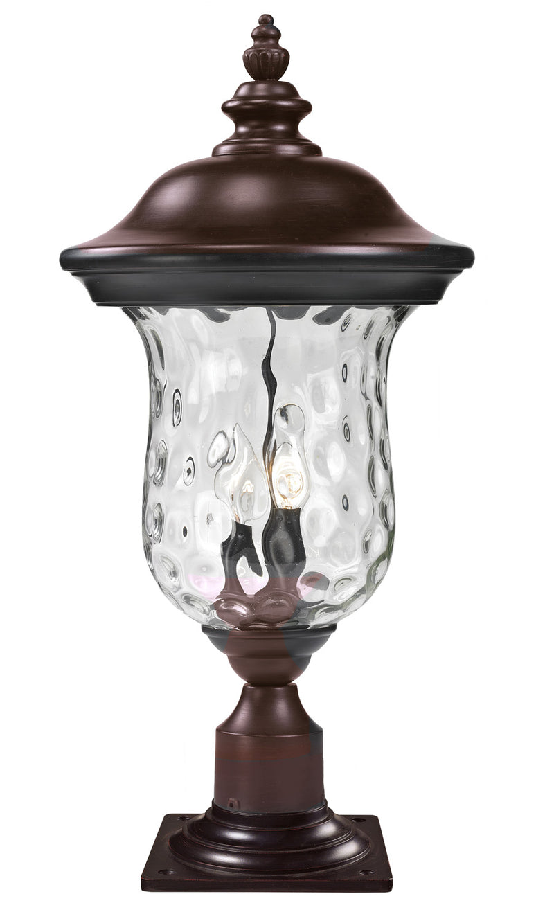 Z-Lite 533PHM-533PM-RBRZ Two Light Outdoor Pier Mounted Fixture, Bronze