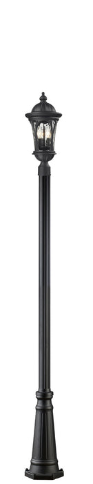 Z-Lite 543PHM-519P-BK Three Light Outdoor Post Mount, Black